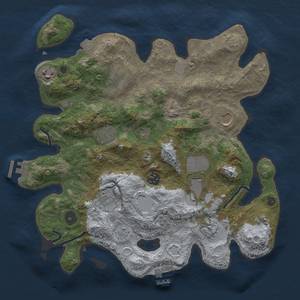 Thumbnail Rust Map: Procedural Map, Size: 3500, Seed: 15514736, 17 Monuments