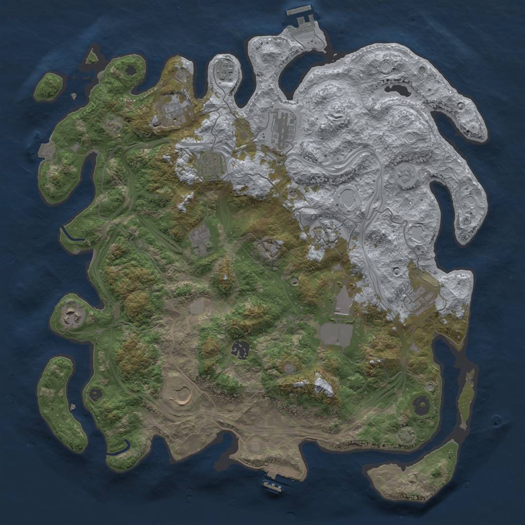 Rust Map: Procedural Map, Size: 4250, Seed: 625002866, 19 Monuments