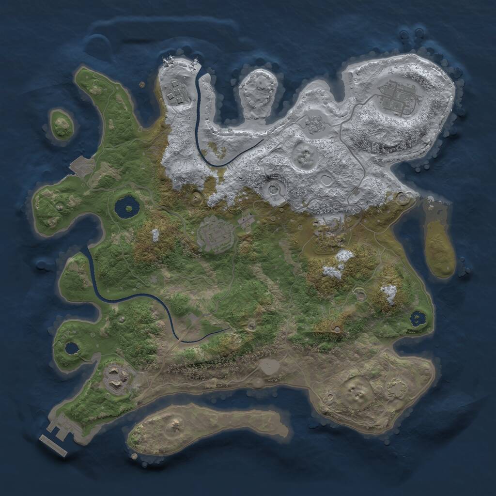 Rust Map: Procedural Map, Size: 3200, Seed: 89232, 10 Monuments