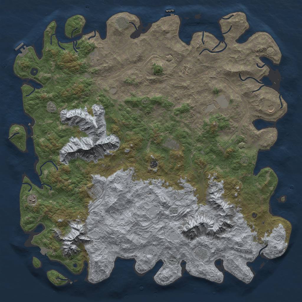 Rust Map: Procedural Map, Size: 6000, Seed: 27913, 19 Monuments