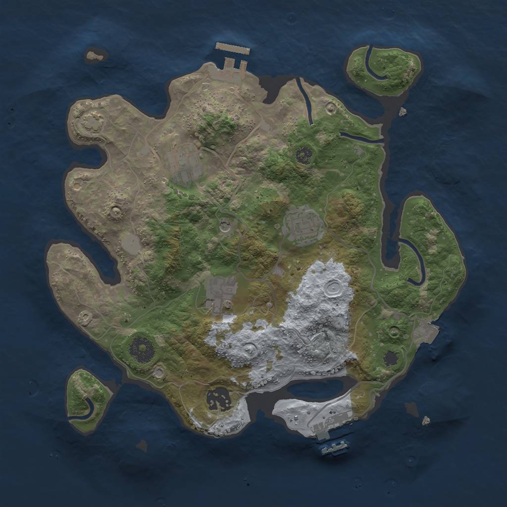 Rust Map: Procedural Map, Size: 3000, Seed: 428426804, 11 Monuments