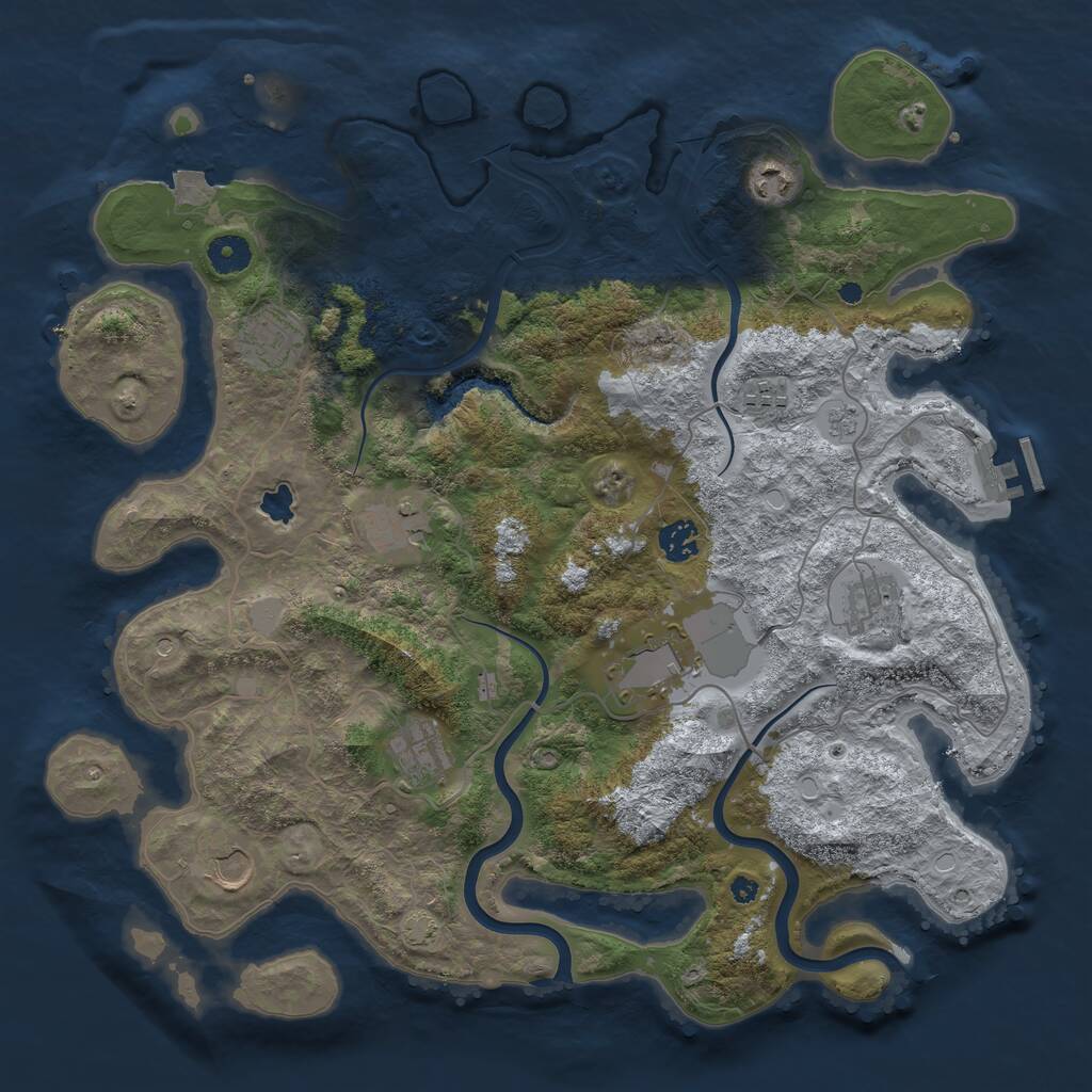 Rust Map: Procedural Map, Size: 4000, Seed: 14602, 14 Monuments