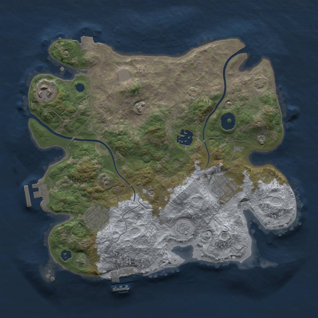 Rust Map: Procedural Map, Size: 3000, Seed: 351793653, 10 Monuments