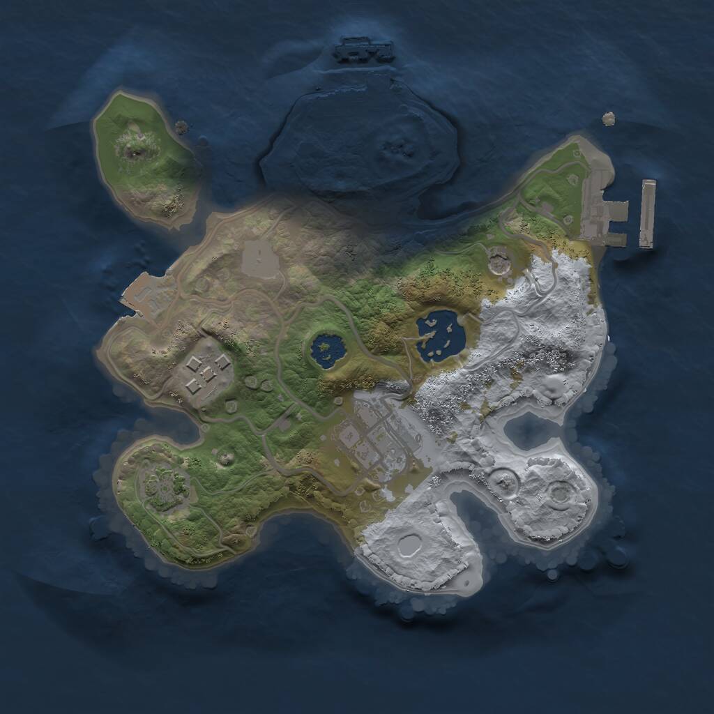 Rust Map: Procedural Map, Size: 2100, Seed: 740953690, 8 Monuments