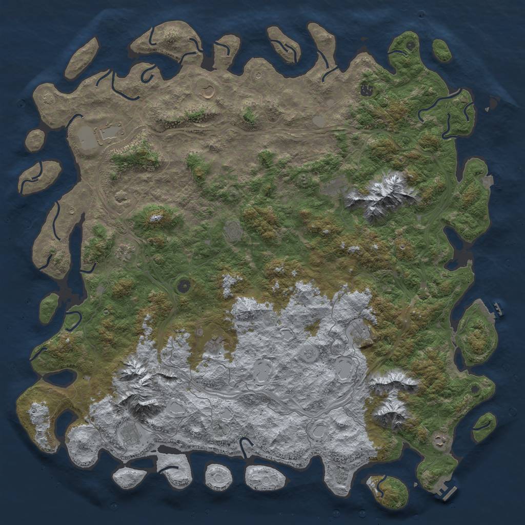 Rust Map: Procedural Map, Size: 6000, Seed: 514729331, 19 Monuments