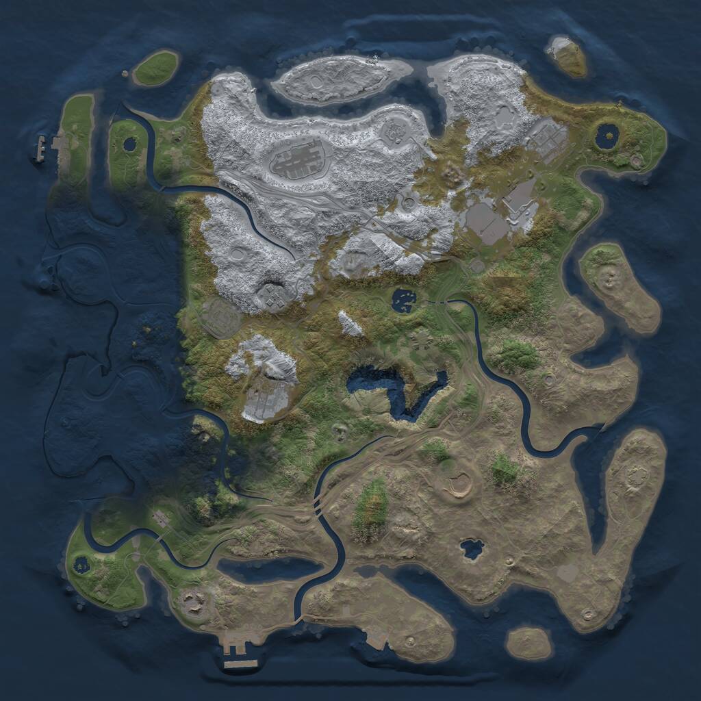 Rust Map: Procedural Map, Size: 4250, Seed: 1391289479, 15 Monuments