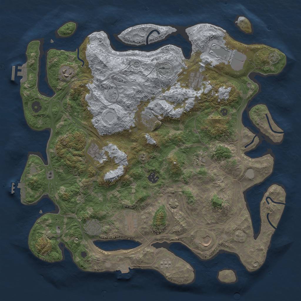 Rust Map: Procedural Map, Size: 4250, Seed: 1391289479, 19 Monuments