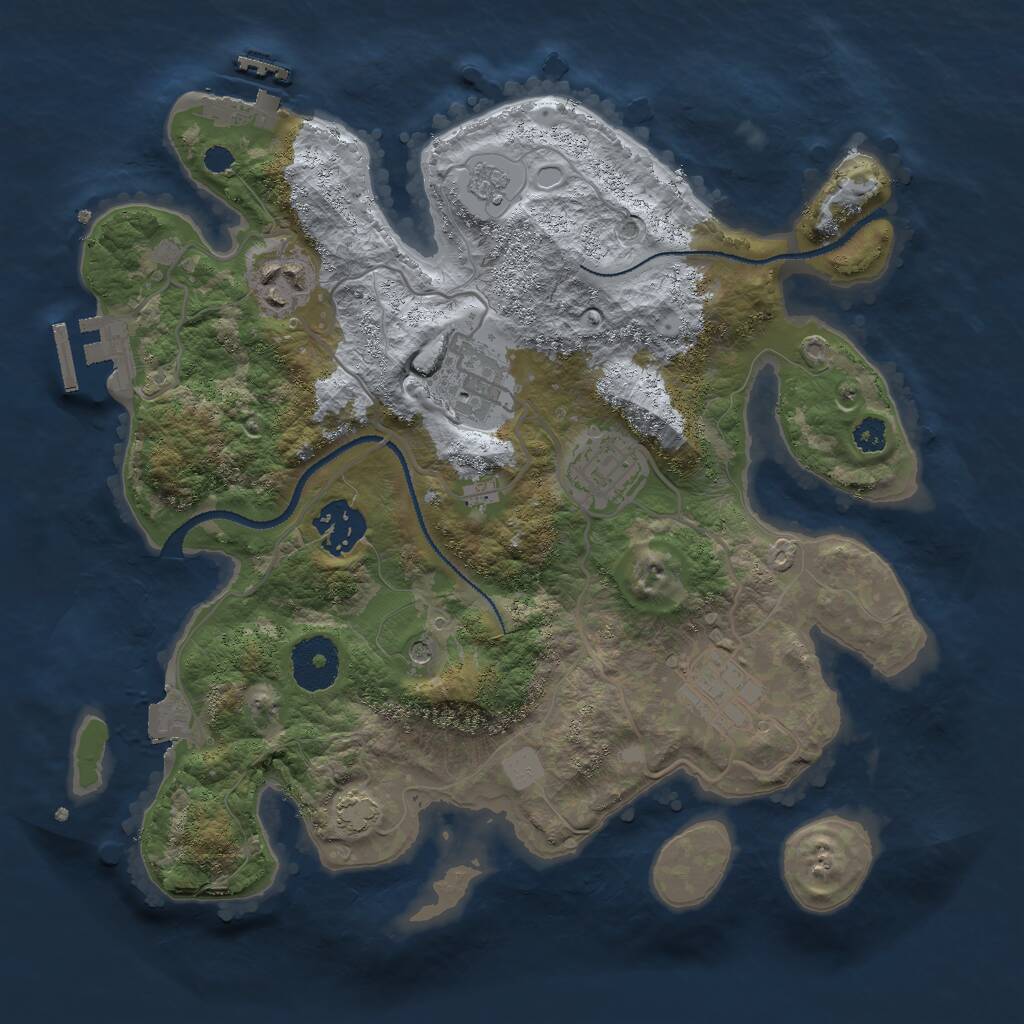 Rust Map: Procedural Map, Size: 3000, Seed: 13295, 11 Monuments