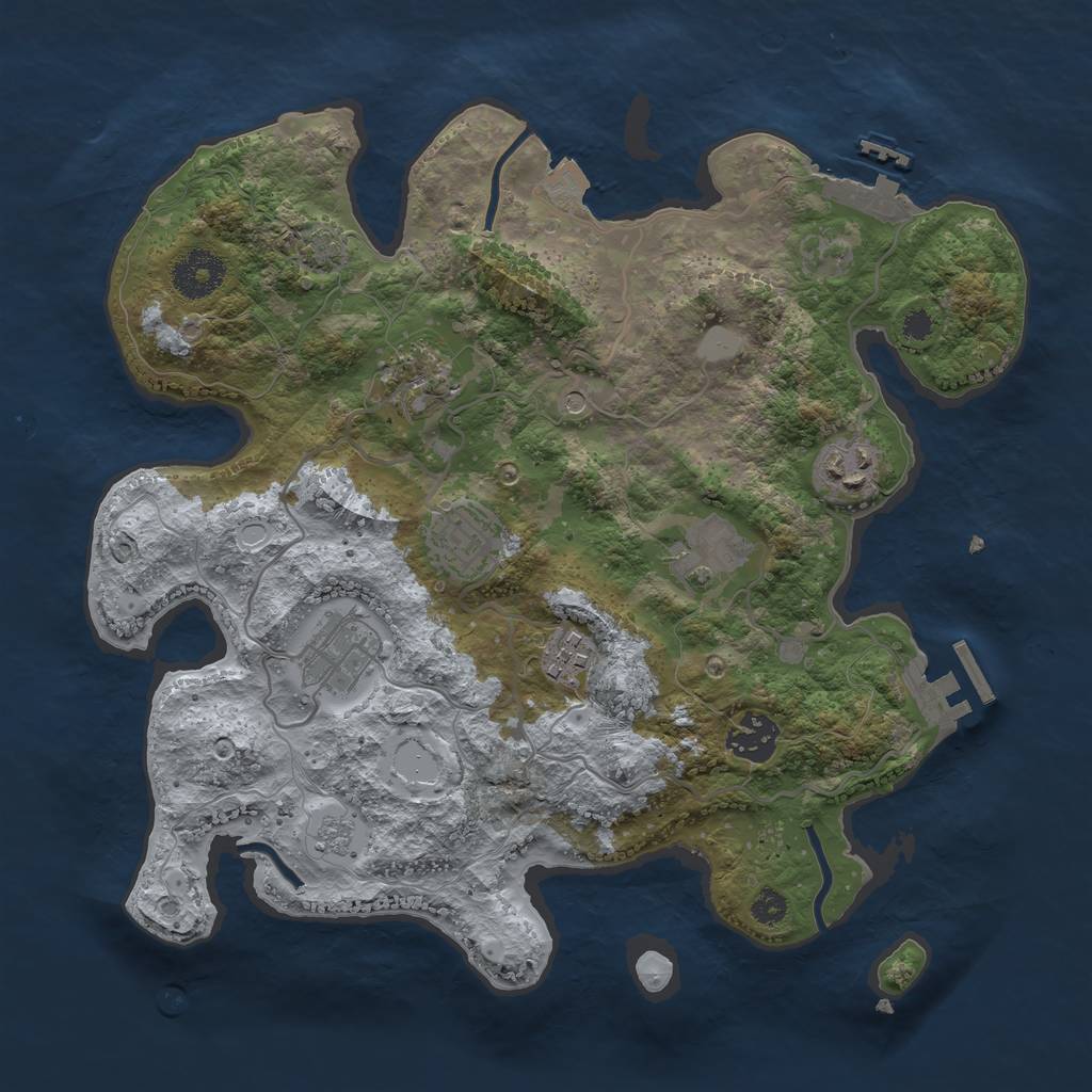 Rust Map: Procedural Map, Size: 3250, Seed: 2022293662, 15 Monuments