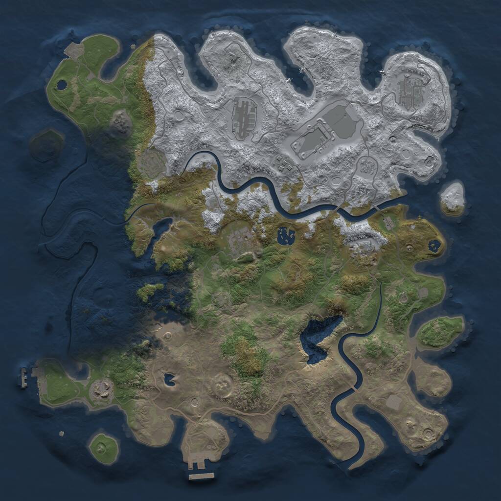 Rust Map: Procedural Map, Size: 4000, Seed: 260034182, 16 Monuments