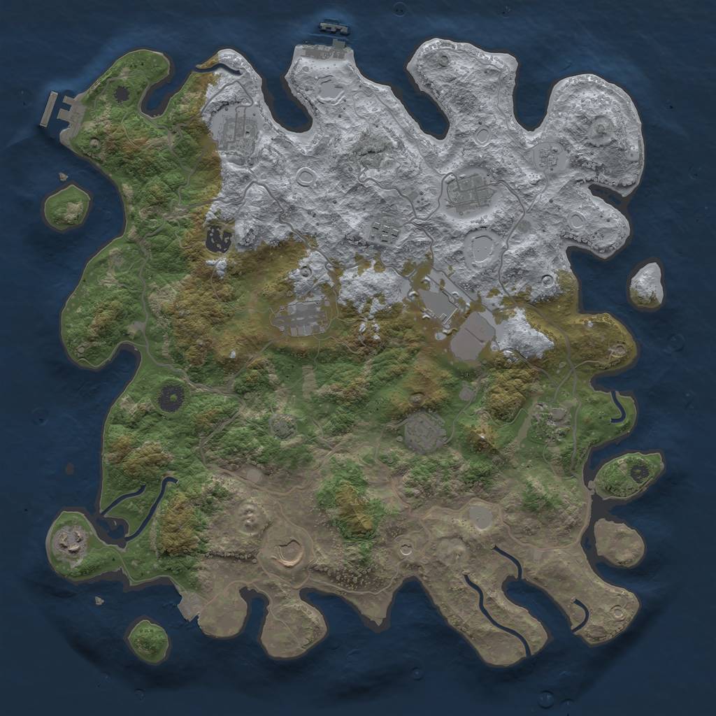 Rust Map: Procedural Map, Size: 4000, Seed: 260034182, 18 Monuments