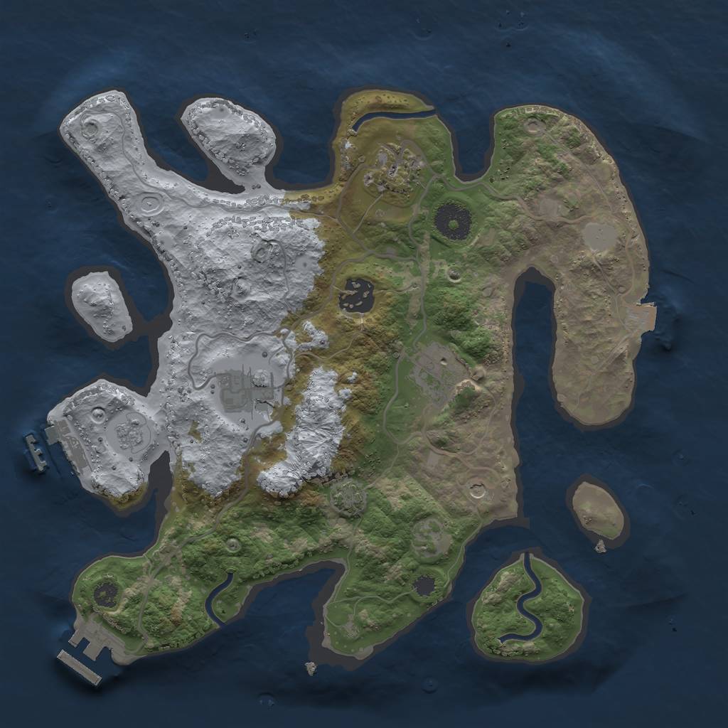 Rust Map: Procedural Map, Size: 3000, Seed: 973047954, 12 Monuments