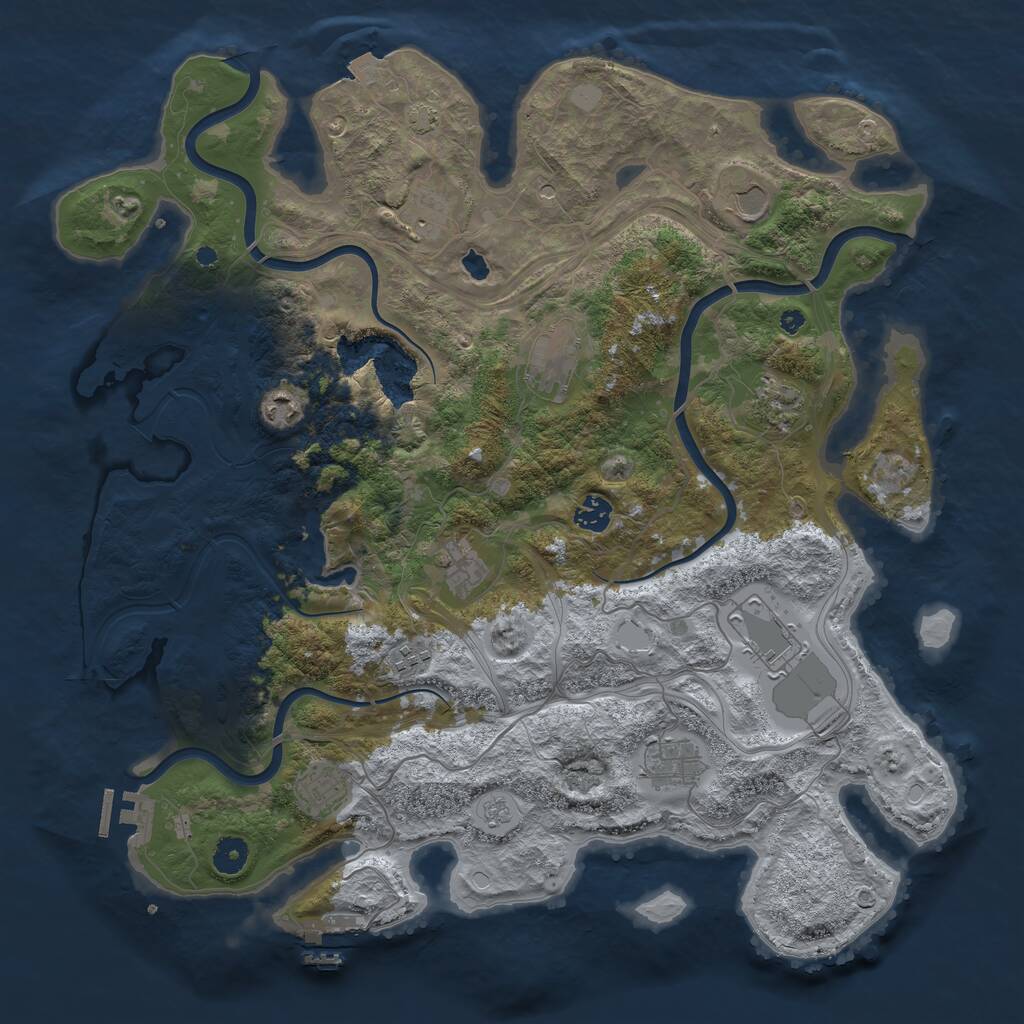 Rust Map: Procedural Map, Size: 4250, Seed: 944145695, 17 Monuments