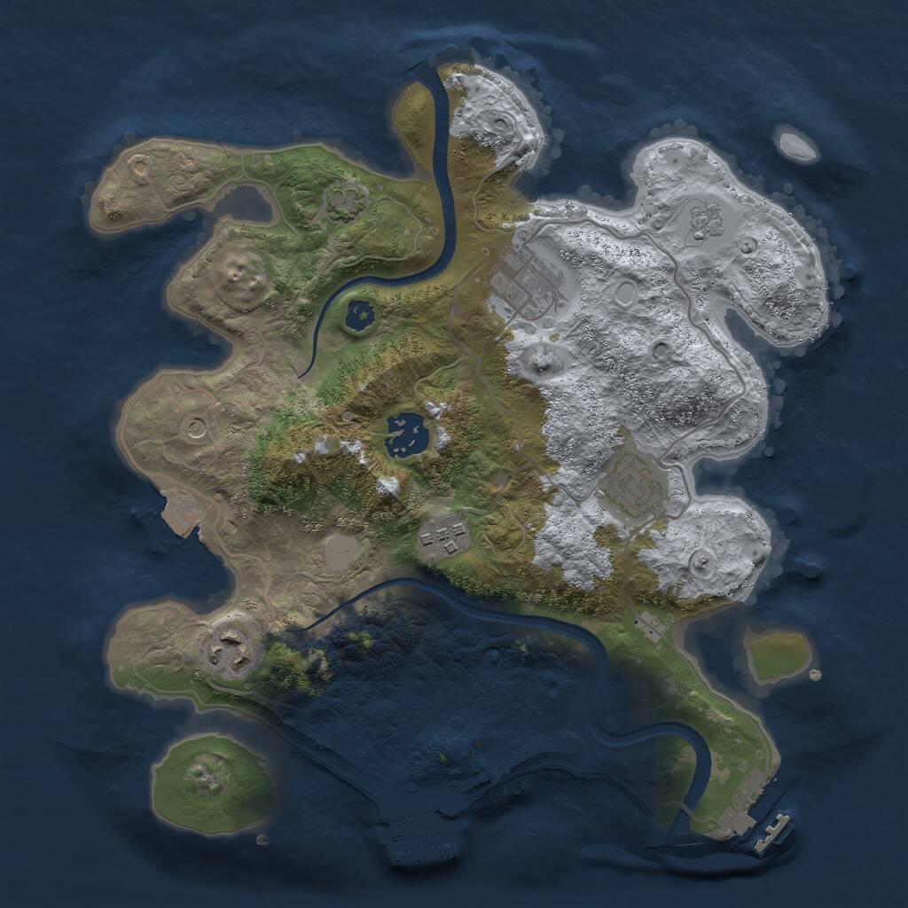 Rust Map: Procedural Map, Size: 3000, Seed: 1790444578, 11 Monuments