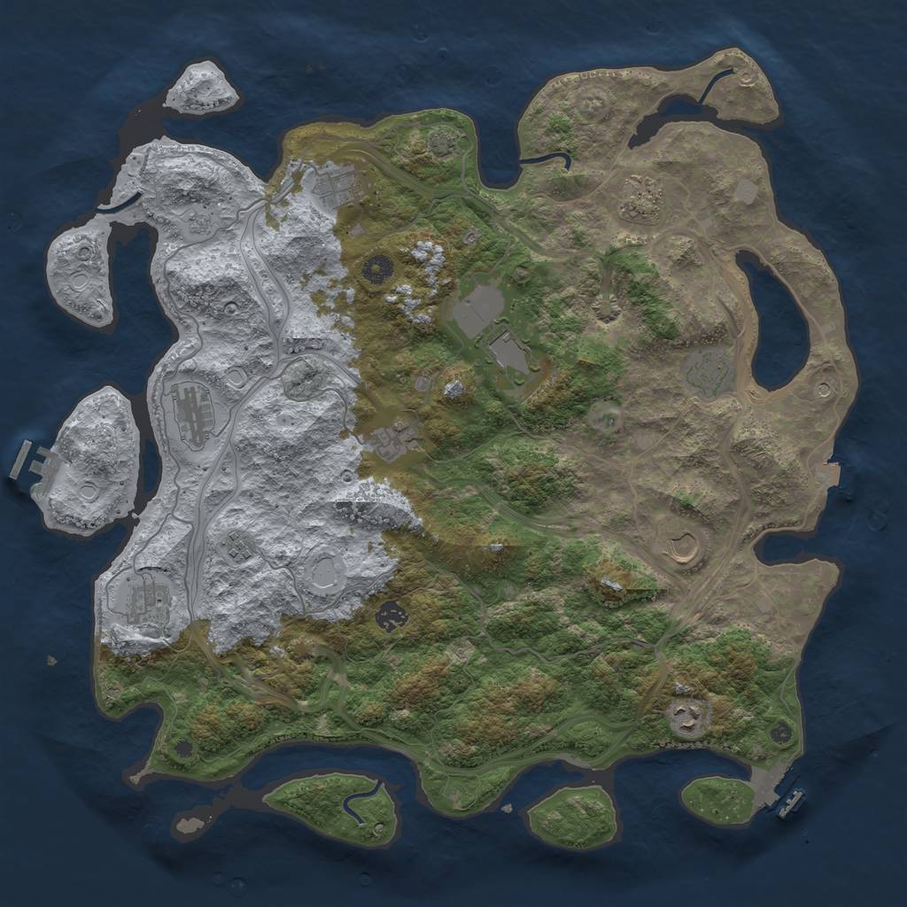 Rust Map: Procedural Map, Size: 4500, Seed: 22225, 19 Monuments