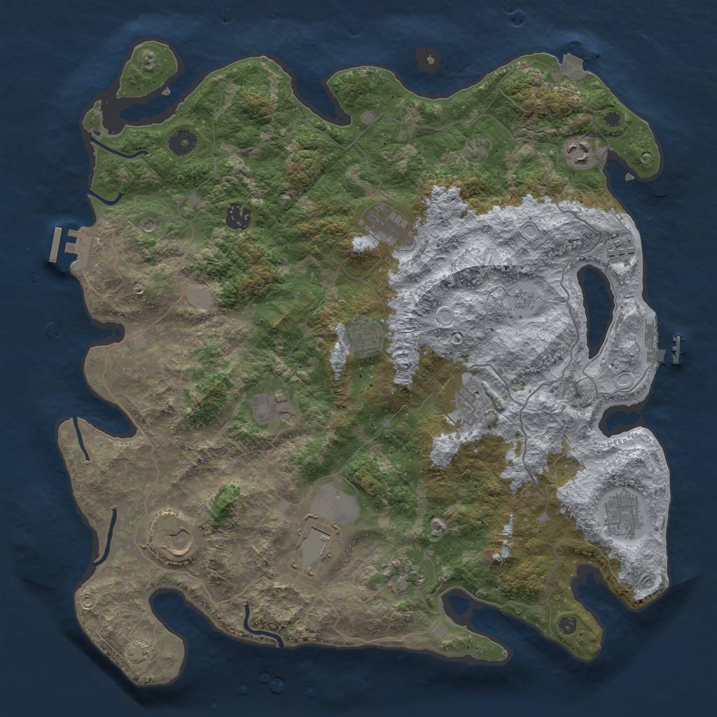 Rust Map: Procedural Map, Size: 4096, Seed: 3563457, 19 Monuments