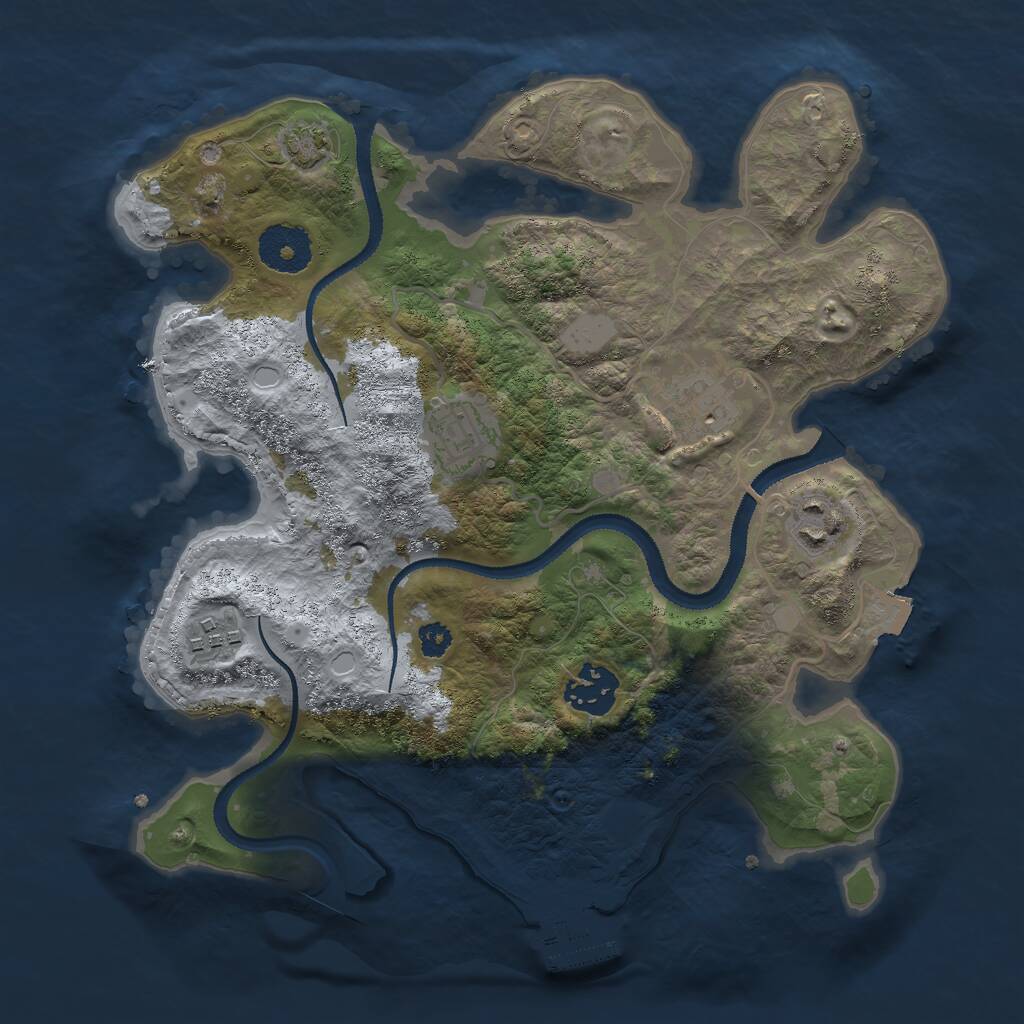Rust Map: Procedural Map, Size: 3000, Seed: 1789959133, 8 Monuments