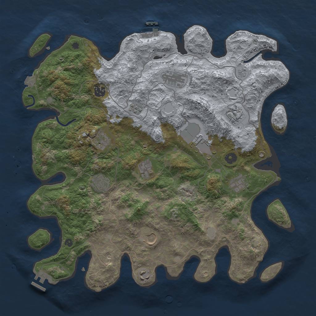 Rust Map: Procedural Map, Size: 4100, Seed: 97750976, 19 Monuments