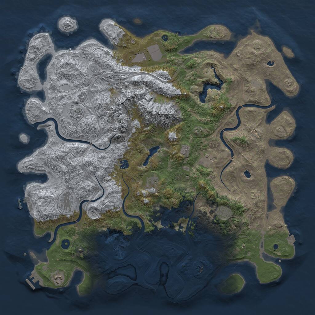 Rust Map: Procedural Map, Size: 5000, Seed: 1351634261, 15 Monuments