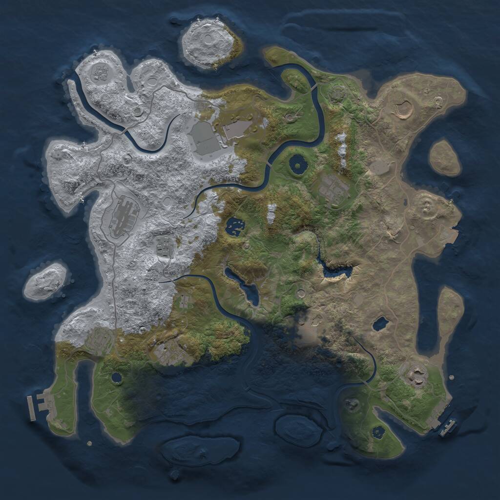 Rust Map: Procedural Map, Size: 4000, Seed: 521926010, 16 Monuments