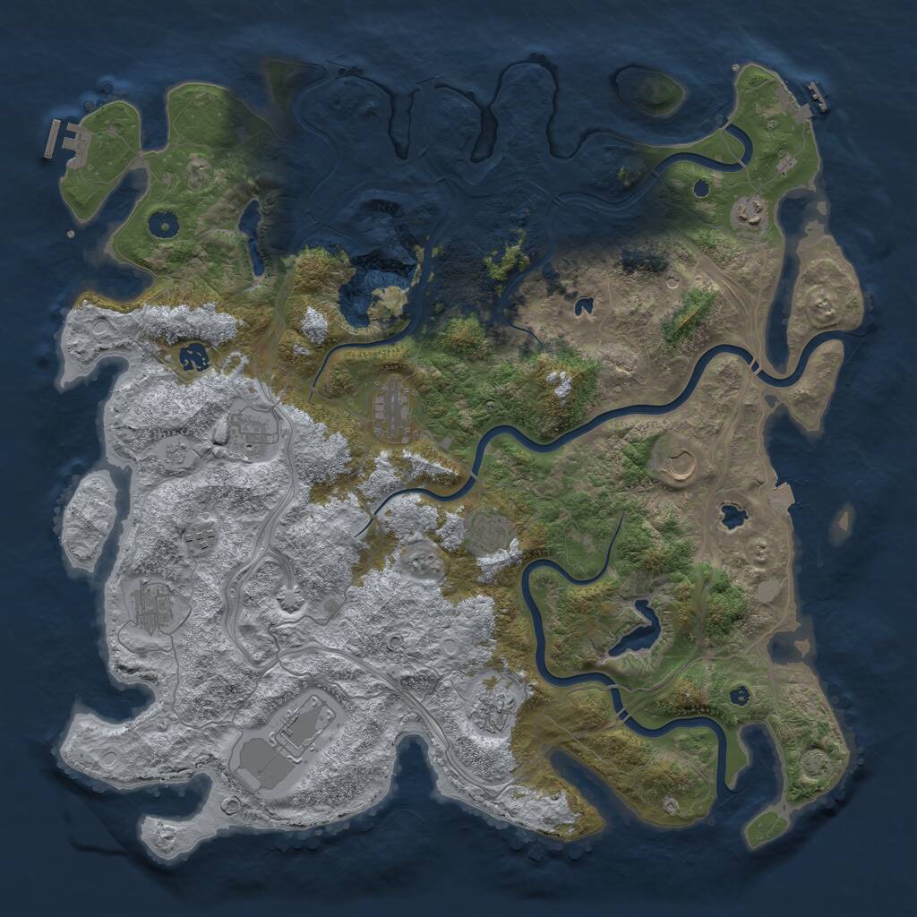 Rust Map: Procedural Map, Size: 4700, Seed: 1167225121, 16 Monuments