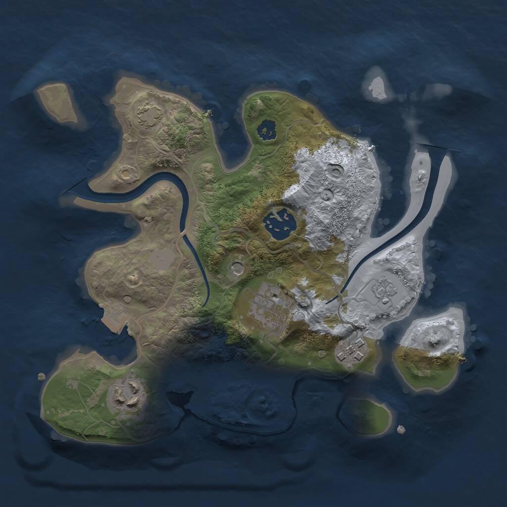 Rust Map: Procedural Map, Size: 2500, Seed: 244031742, 8 Monuments