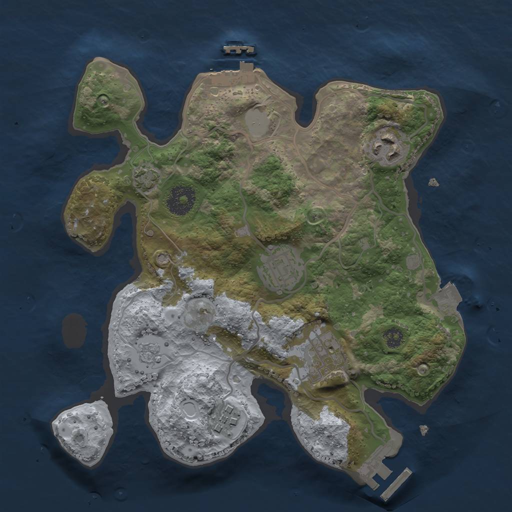 Rust Map: Procedural Map, Size: 2600, Seed: 8140297, 11 Monuments