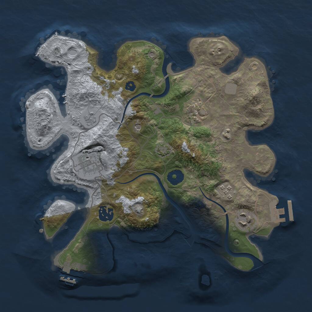 Rust Map: Procedural Map, Size: 3000, Seed: 8140243, 11 Monuments