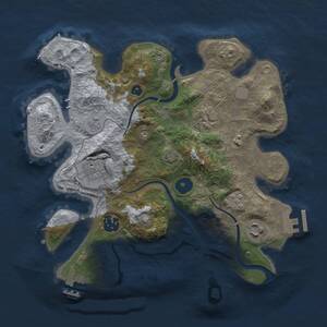 Thumbnail Rust Map: Procedural Map, Size: 3000, Seed: 8140243, 11 Monuments