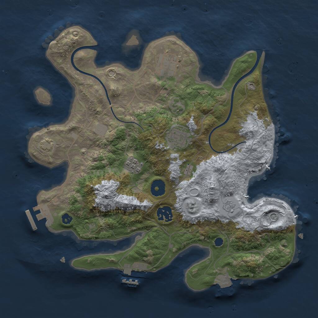 Rust Map: Procedural Map, Size: 3000, Seed: 1745675402, 10 Monuments