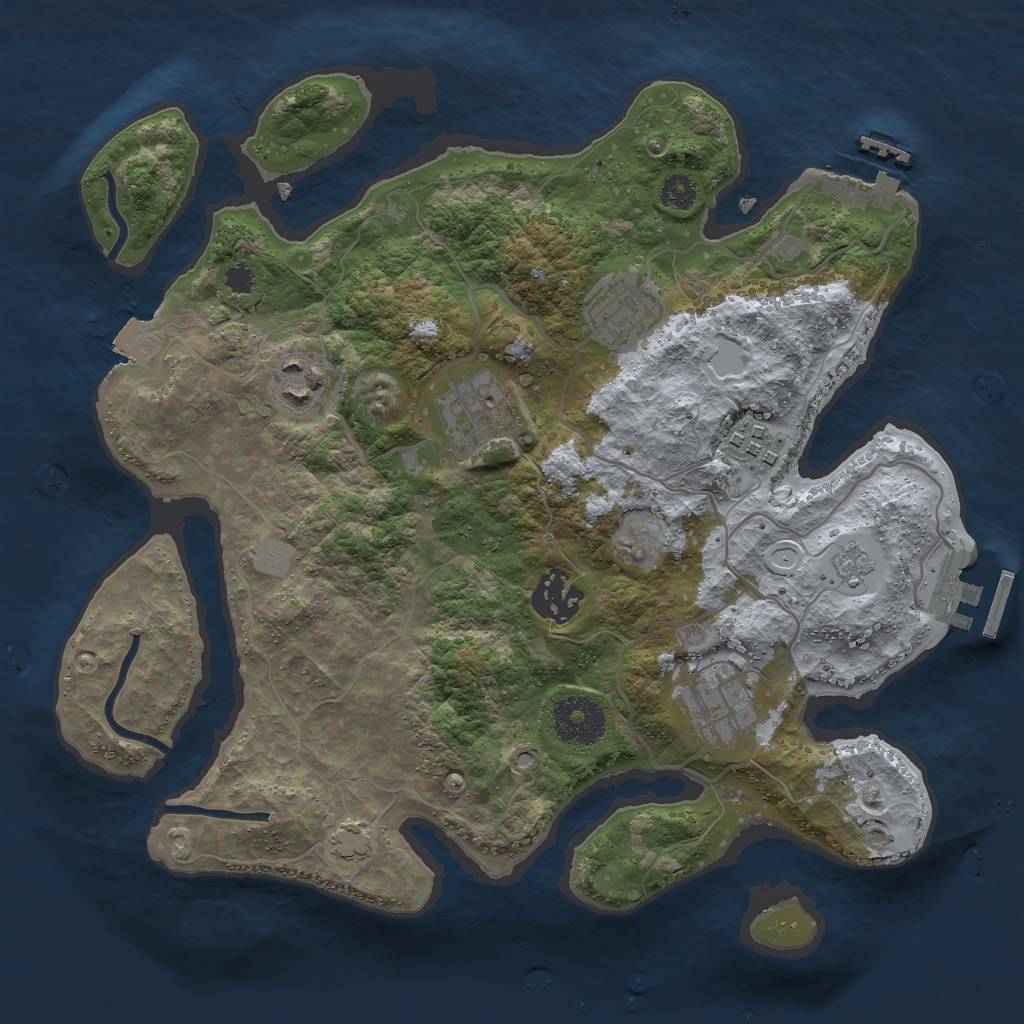 Rust Map: Procedural Map, Size: 3000, Seed: 2144961687, 13 Monuments