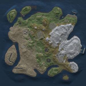 Thumbnail Rust Map: Procedural Map, Size: 3000, Seed: 2144961687, 13 Monuments