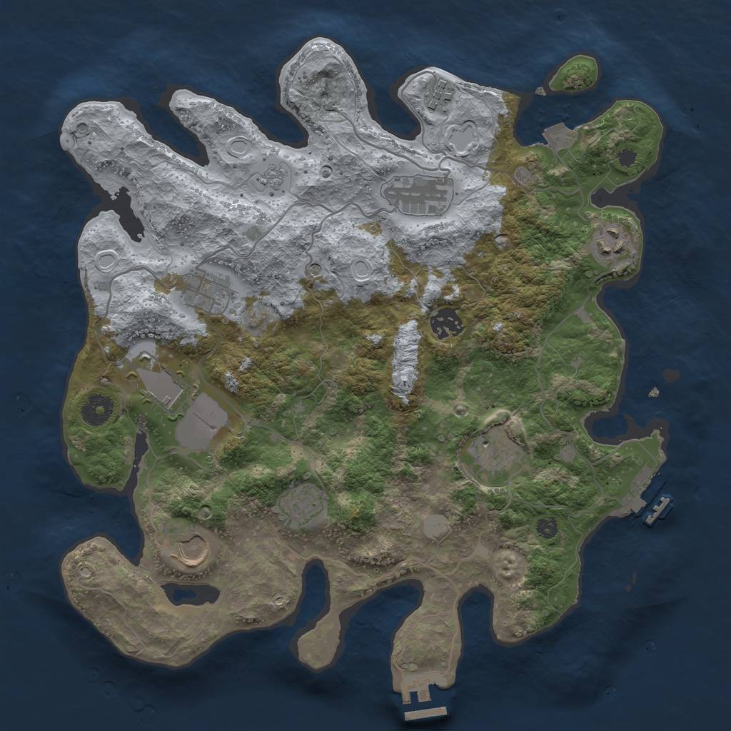 Rust Map: Procedural Map, Size: 3500, Seed: 828065482, 16 Monuments