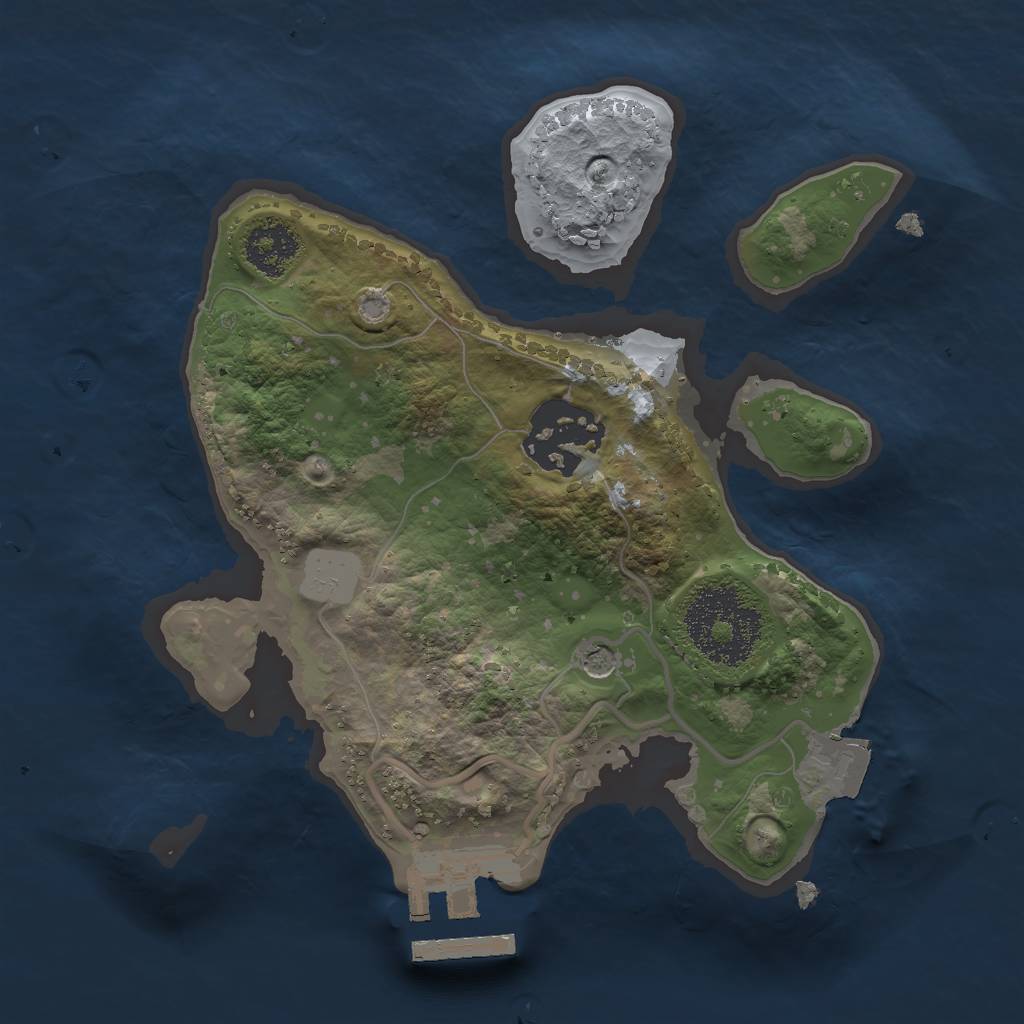 Rust Map: Procedural Map, Size: 2000, Seed: 676767, 6 Monuments