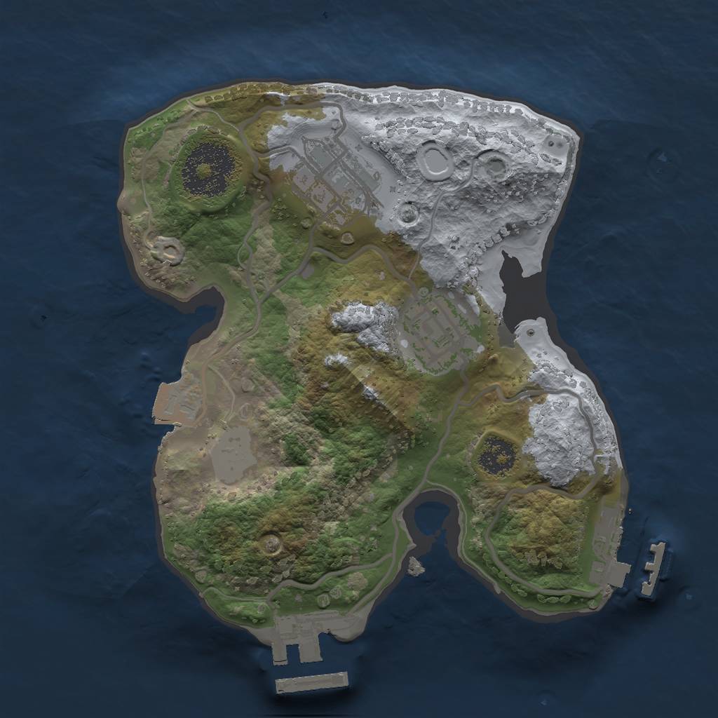 Rust Map: Procedural Map, Size: 2000, Seed: 2114578598, 7 Monuments