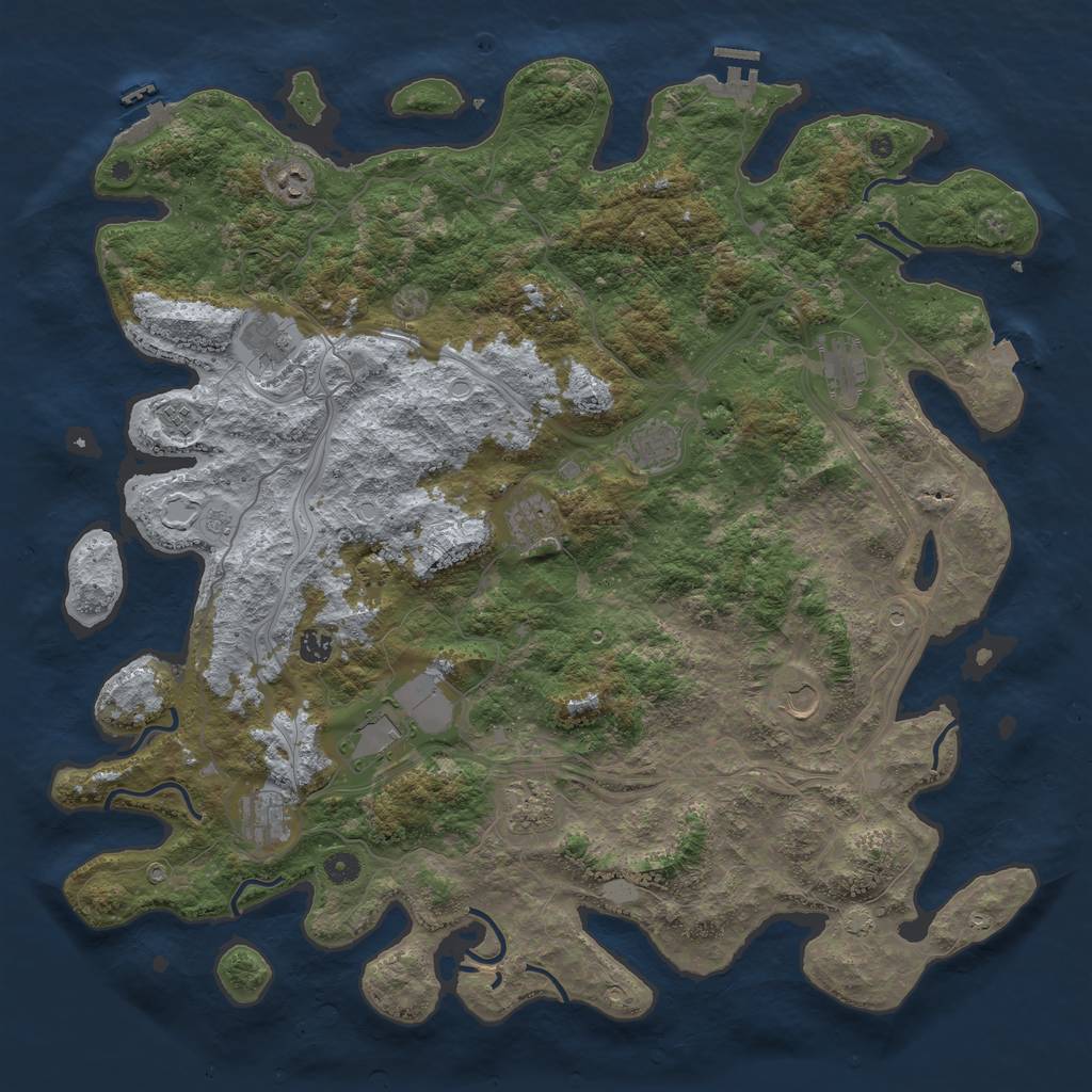 Rust Map: Procedural Map, Size: 4800, Seed: 2600, 19 Monuments