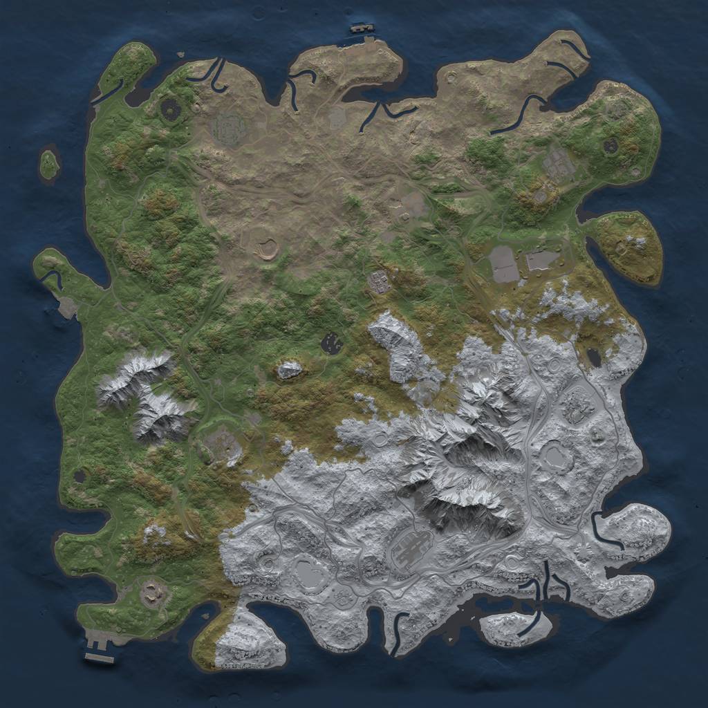 Rust Map: Procedural Map, Size: 5000, Seed: 1538435268, 19 Monuments