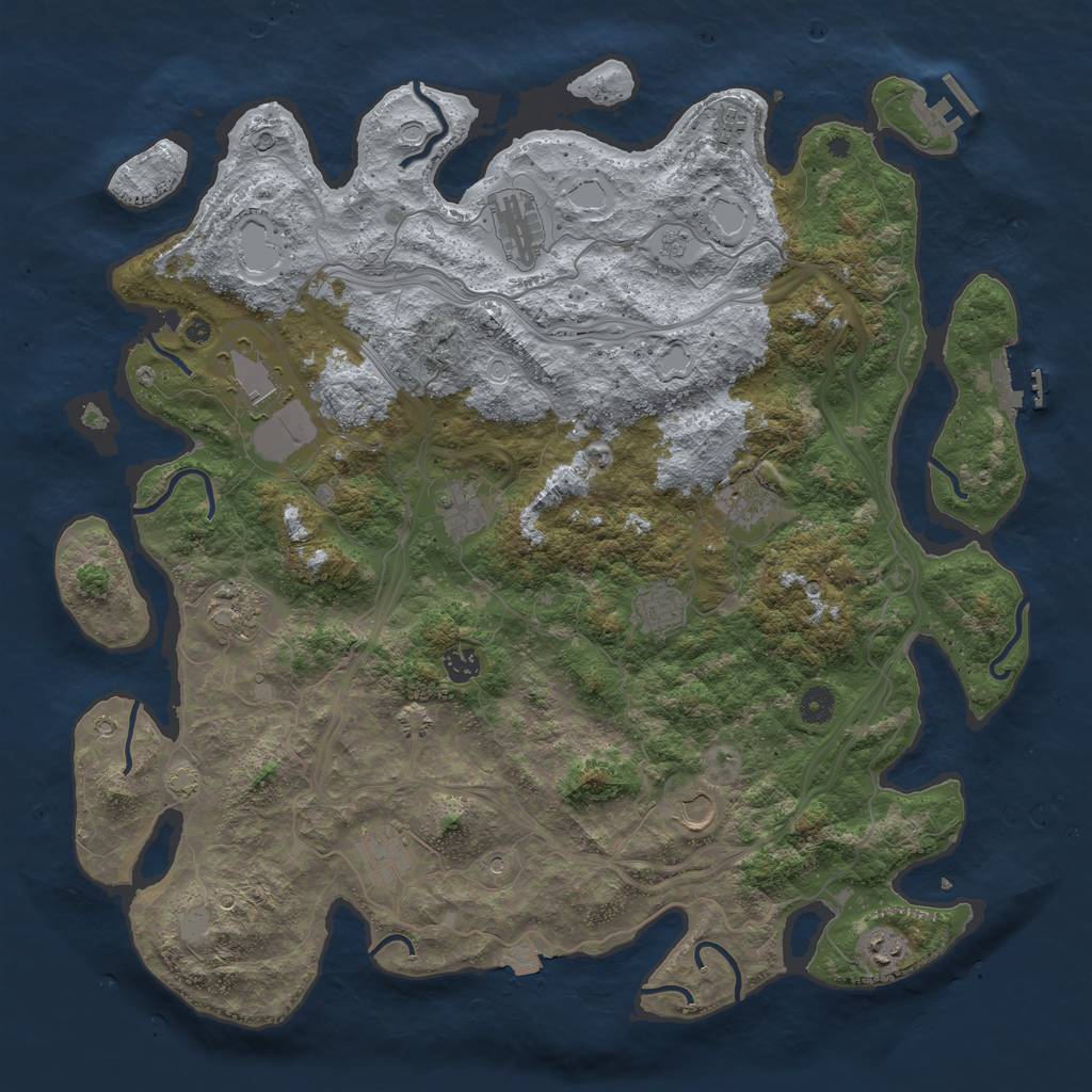 Rust Map: Procedural Map, Size: 4500, Seed: 1441, 19 Monuments