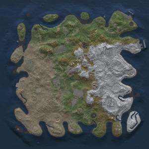 Thumbnail Rust Map: Procedural Map, Size: 4000, Seed: 1267207584, 18 Monuments