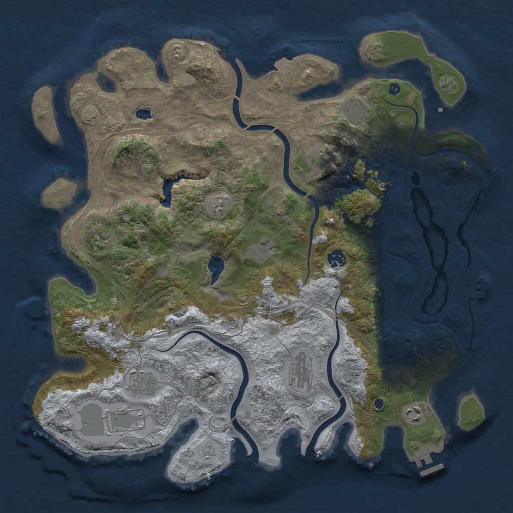 Rust Map: Procedural Map, Size: 4250, Seed: 2139035874, 16 Monuments