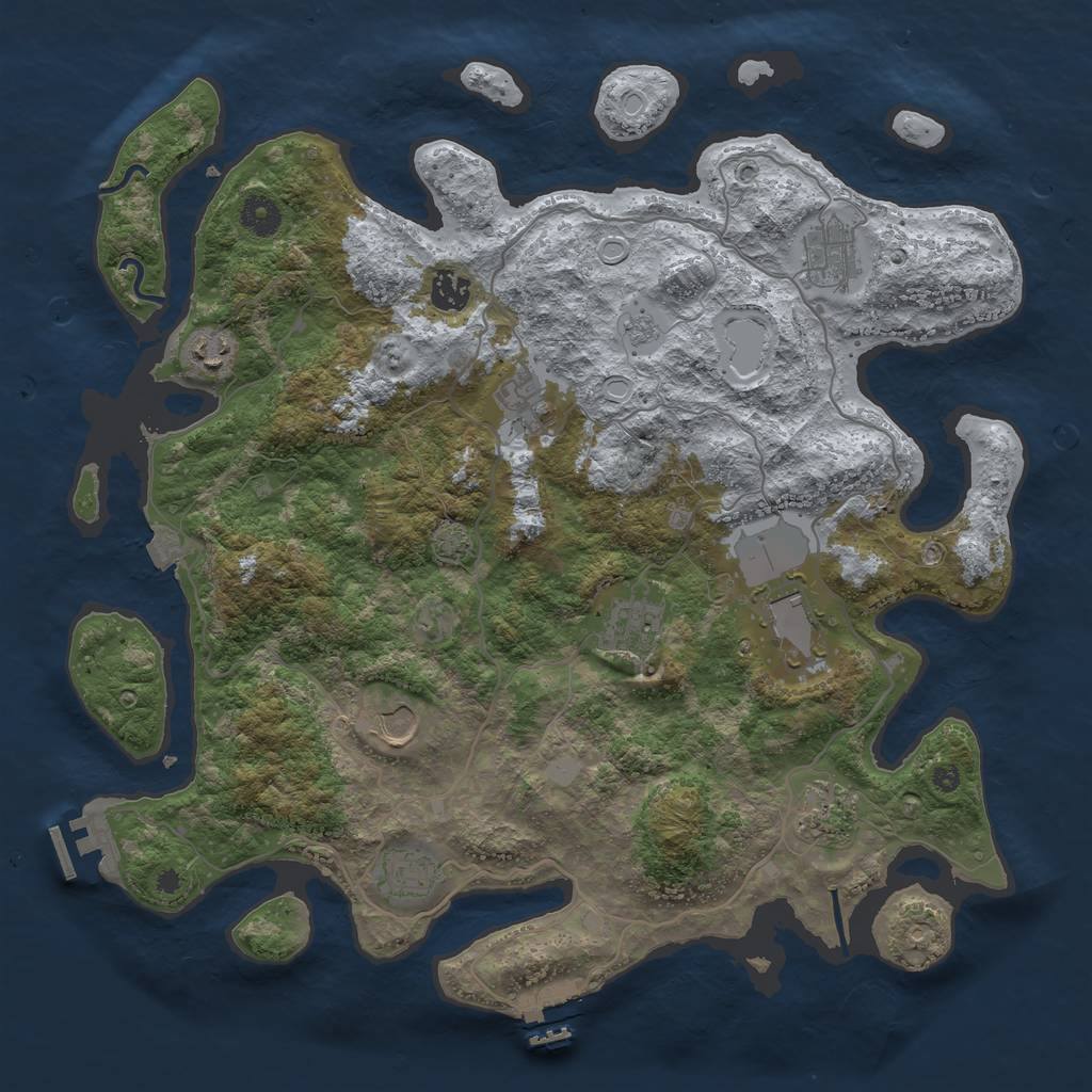 Rust Map: Procedural Map, Size: 4000, Seed: 1717886509, 16 Monuments