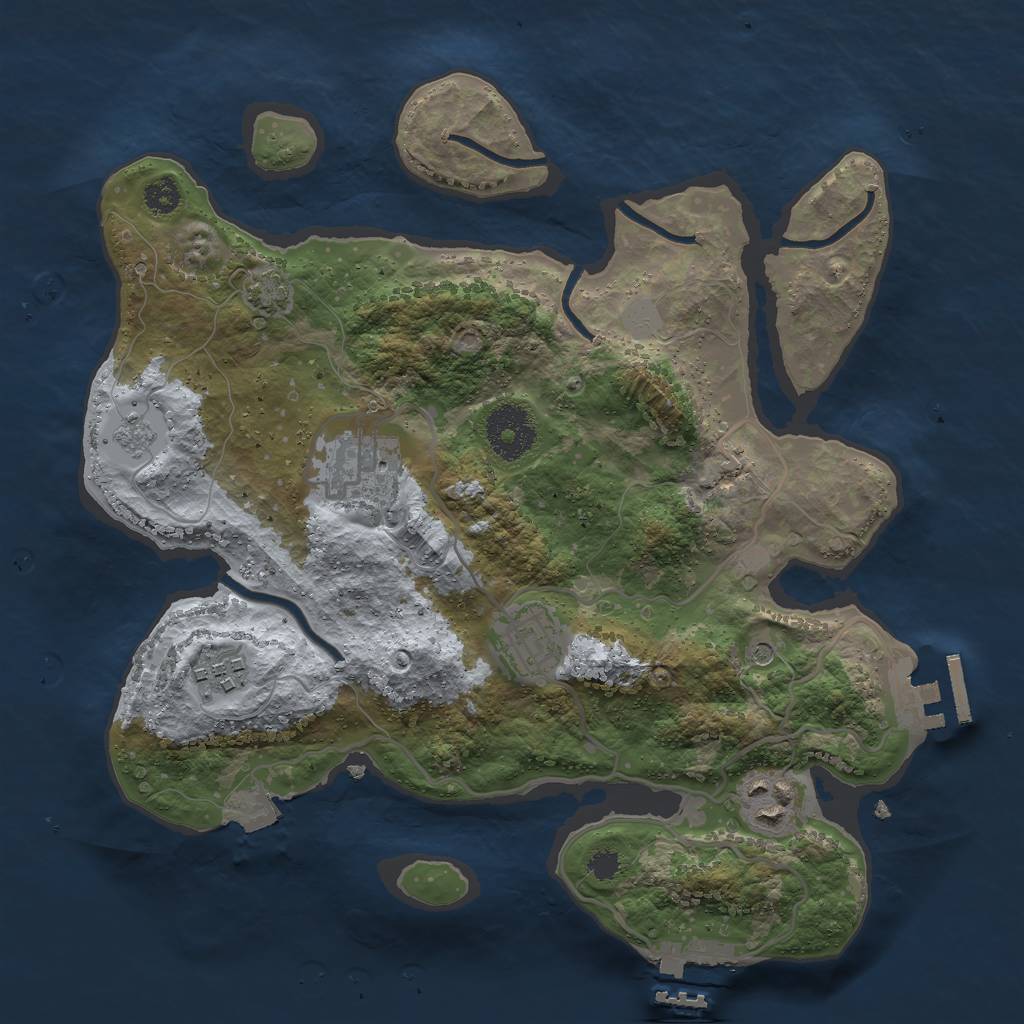 Rust Map: Procedural Map, Size: 3000, Seed: 1723055689, 12 Monuments