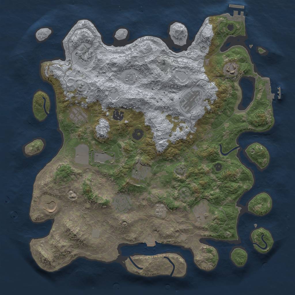 Rust Map: Procedural Map, Size: 3900, Seed: 48241603, 19 Monuments