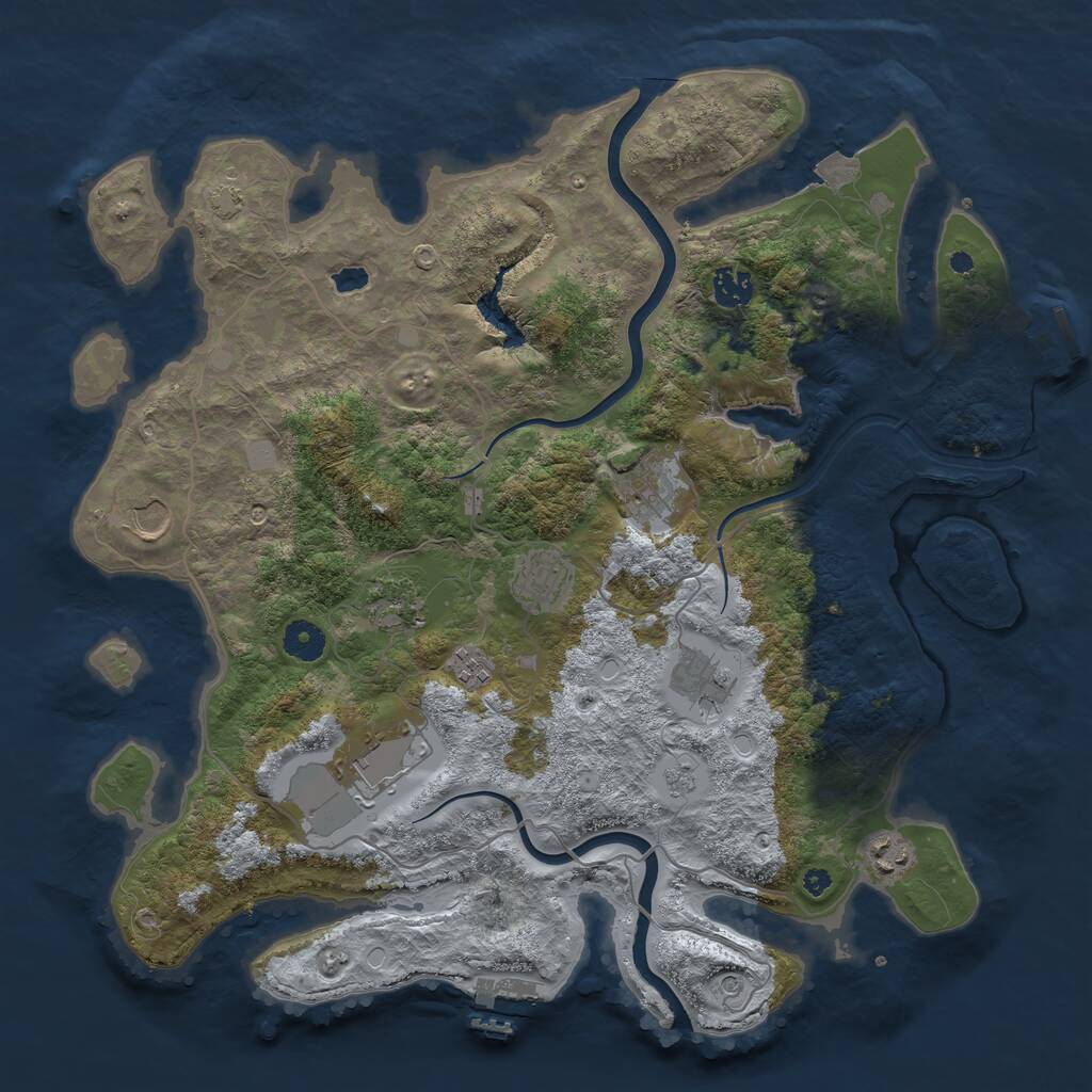 Rust Map: Procedural Map, Size: 4000, Seed: 834293220, 15 Monuments