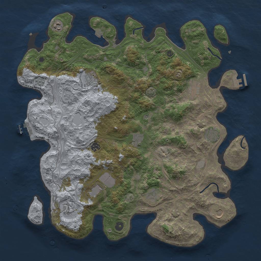 Rust Map: Procedural Map, Size: 4400, Seed: 919, 19 Monuments