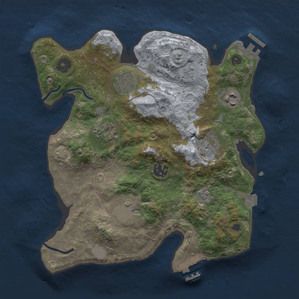 Rust Map: Procedural Map, Size: 3000, Seed: 32719, 15 Monuments