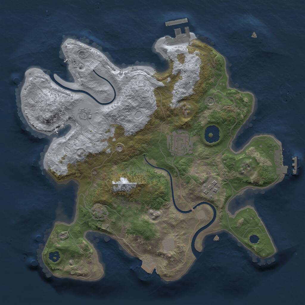 Rust Map: Procedural Map, Size: 2750, Seed: 882827456, 8 Monuments