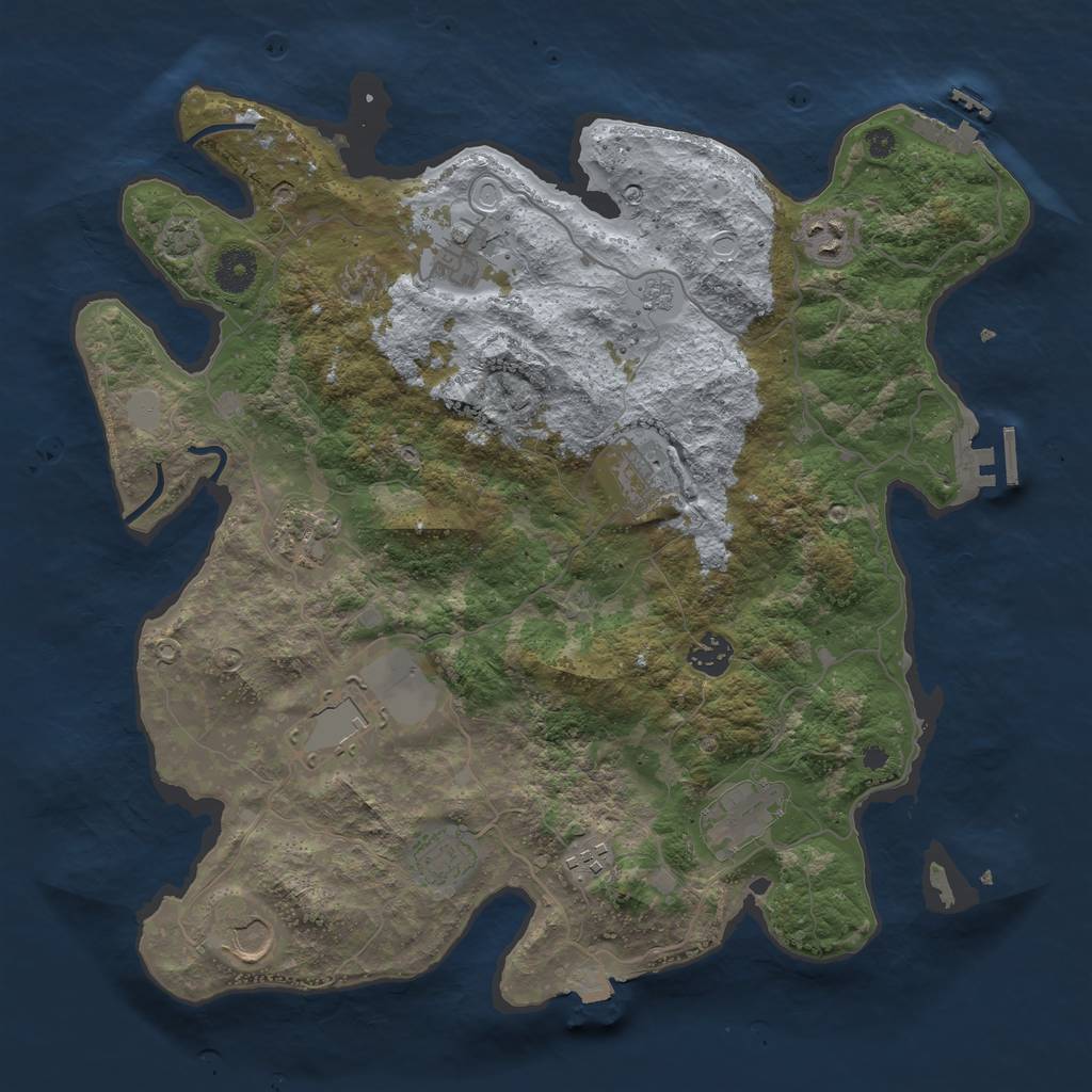 Rust Map: Procedural Map, Size: 3800, Seed: 32719, 17 Monuments