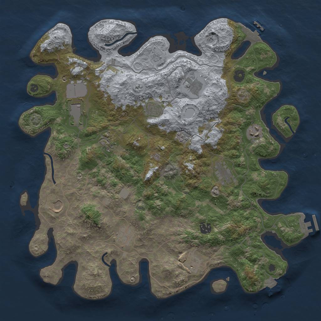 Rust Map: Procedural Map, Size: 4000, Seed: 26101977, 19 Monuments