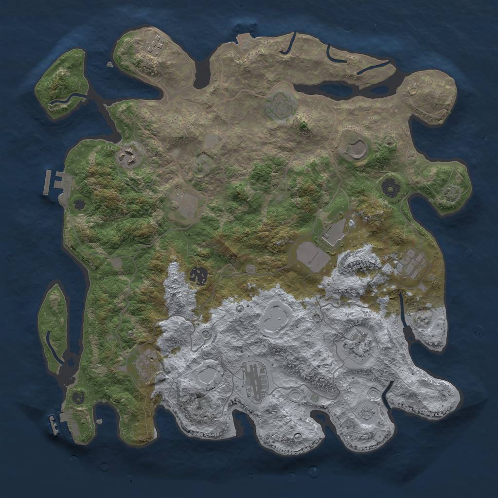 Rust Map: Procedural Map, Size: 4000, Seed: 554881378, 19 Monuments